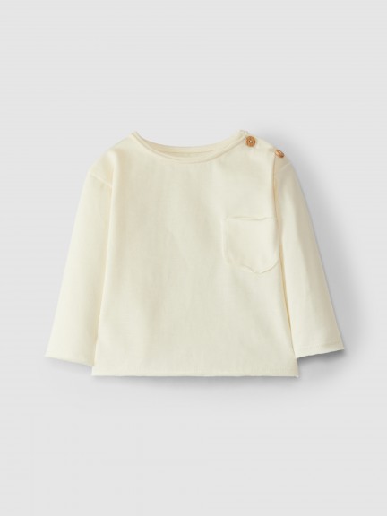 T-shirt manga comprida com bolso