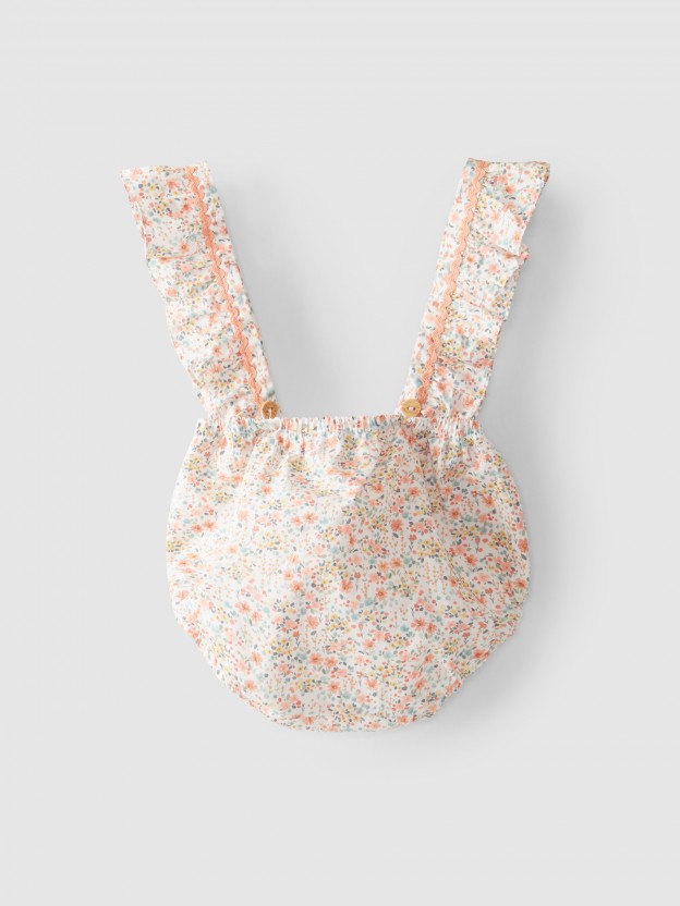 Diaper cover with floral straps