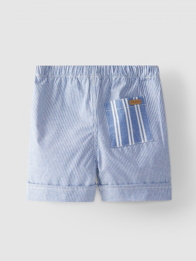 Pantalones cortos rayas con cordn