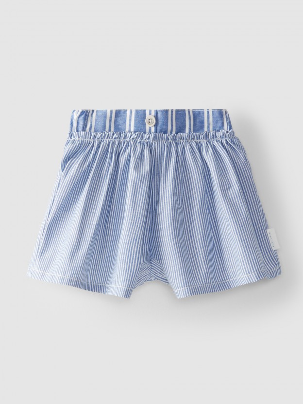 Recycled and organic cotton pull-up shorts
