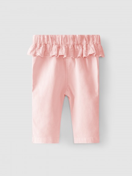 Pull-up pants with ruffle