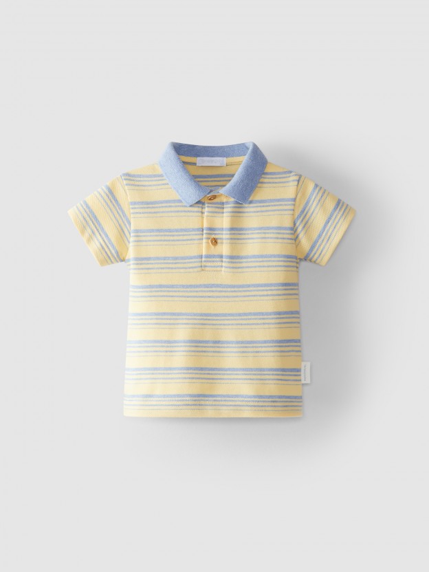 Polo shirt striped in pique