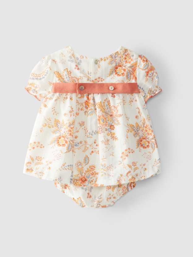 Dress with diaper cover floral print