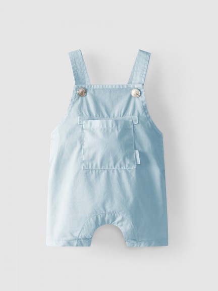 Twill dungaree shorts with pocket