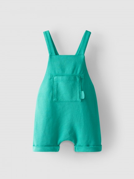 Cotton dungaree shorts with pocket