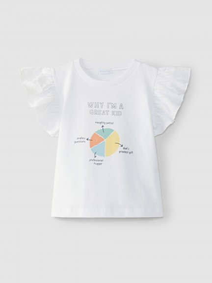 T-shirt com folho "Why I m A Great Kid" Dia do Pai