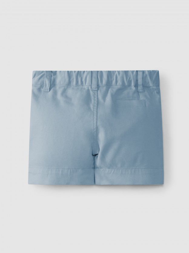 Canvas shorts with decorative ribbon