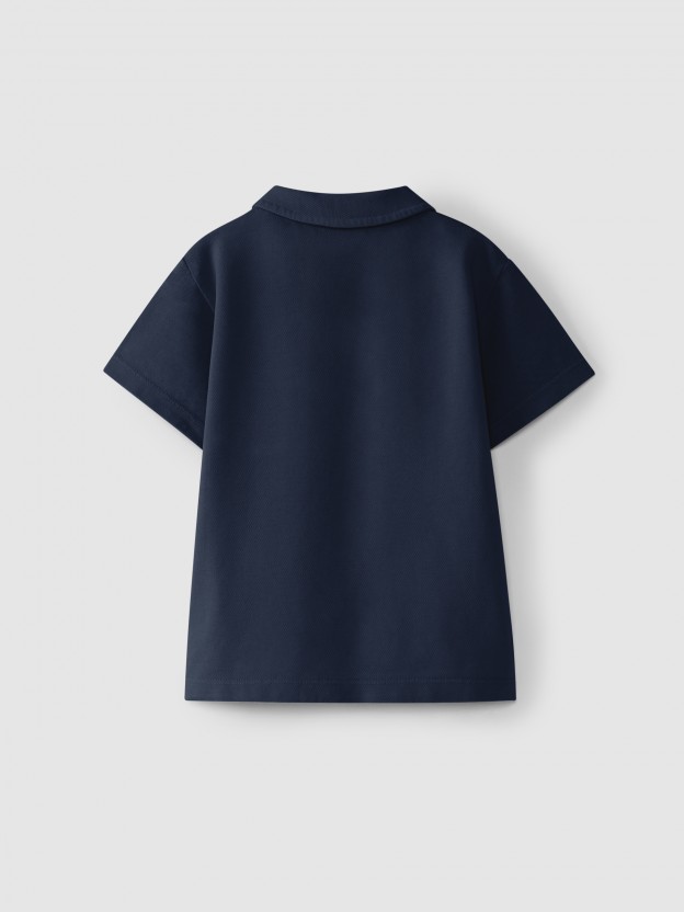 Polo shirt pique with pocket