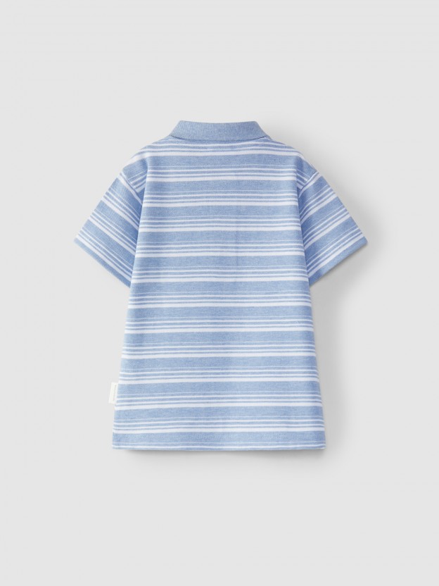 Polo shirt striped in pique