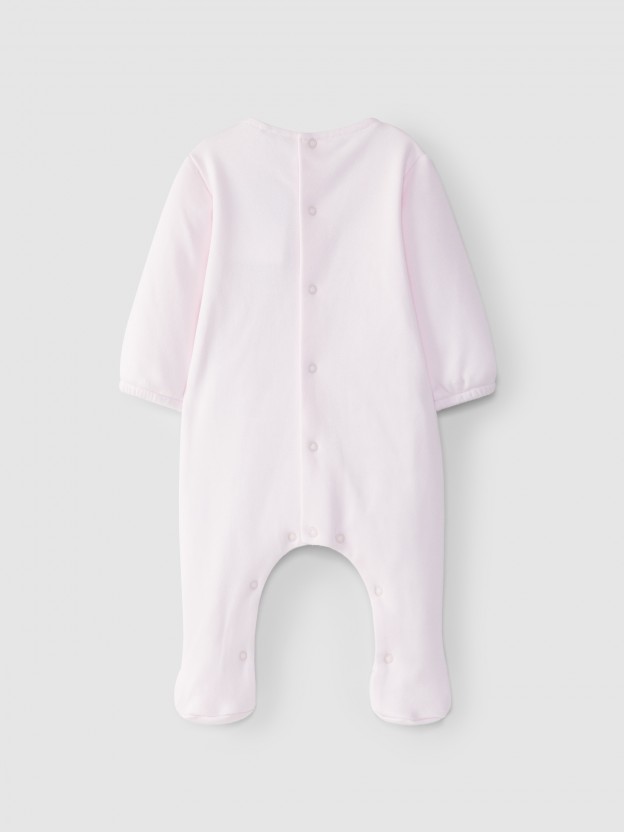 Babygrow with embroidered honeycombs