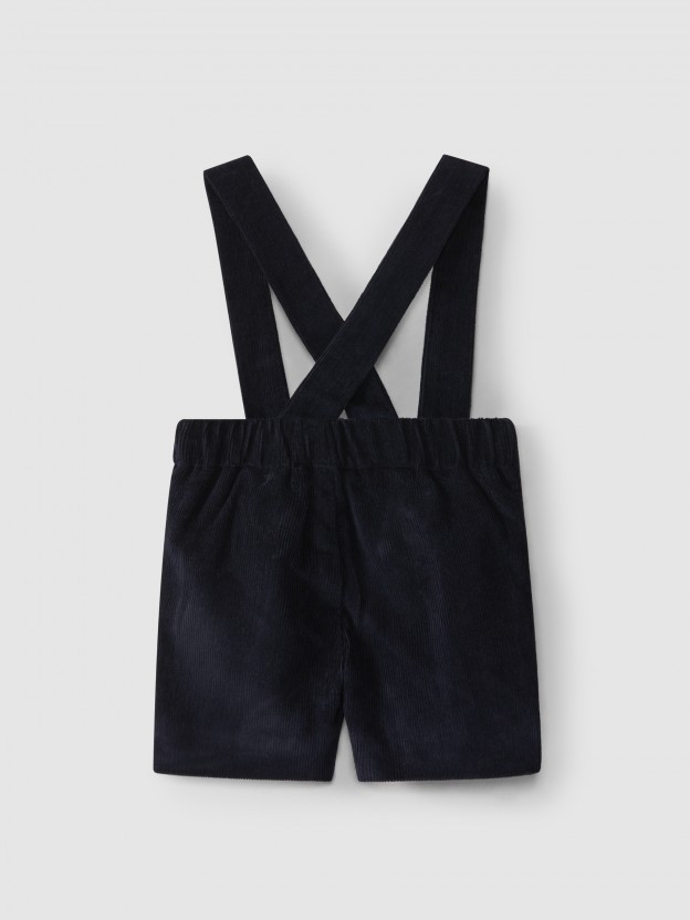 Corduroy overall shorts