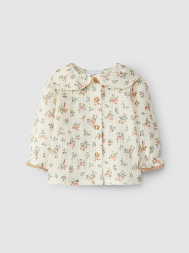 Floral muslin blouse