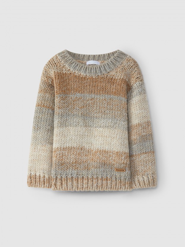 Multi-coloured knitted jumper