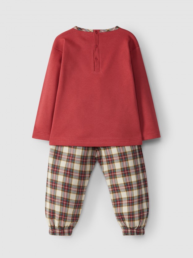 Pyjama de Nol carreaux  col rond