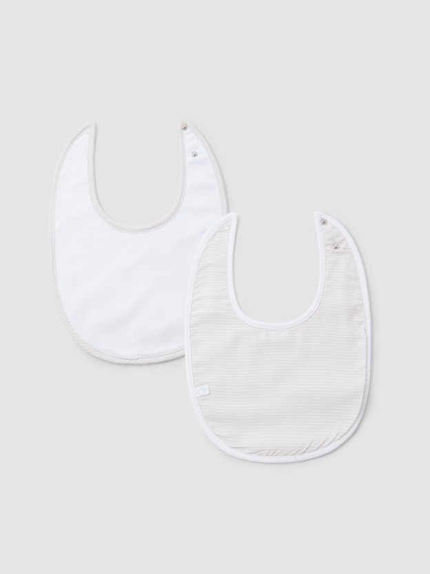 Pack of two striped bibs