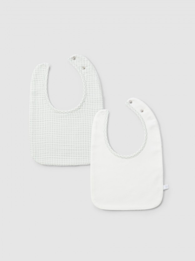 Pack of two double gauze printed bibs