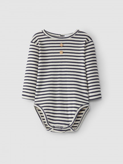 Bodysuit in striped ribbed jersey