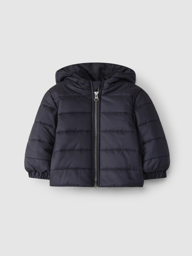 Blouson impermable molletonn  capuche