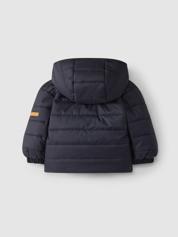 Blouson impermable molletonn  capuche