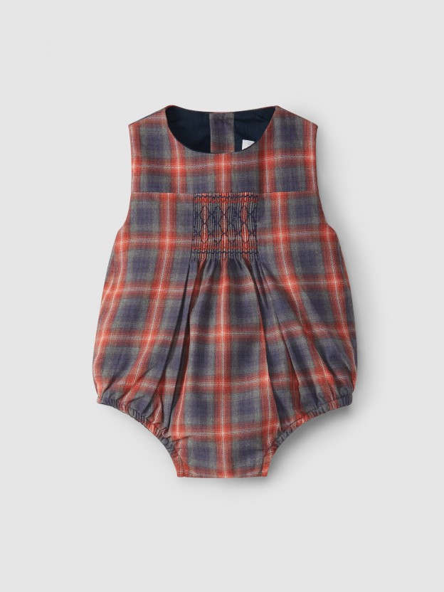 Plaid shortie with smocking