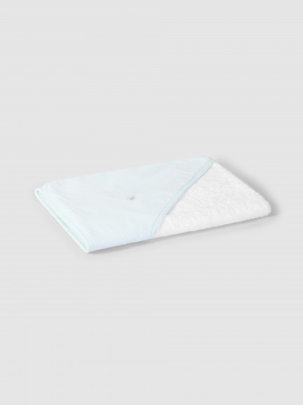 Bath towel vichy with embroidery
