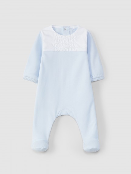 Babygrow with embroidered honeycombs