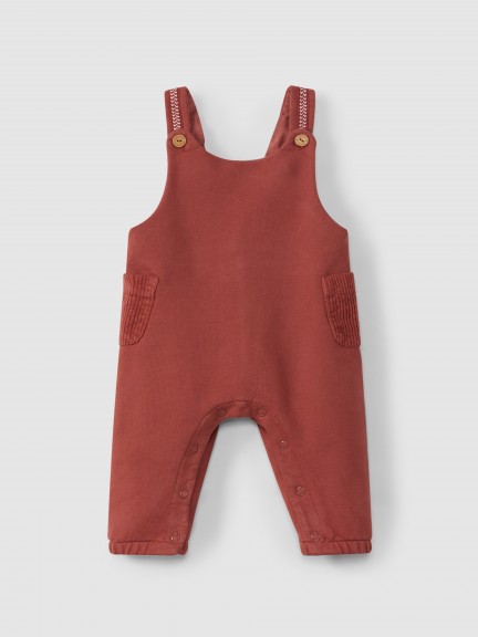 Plush dungarees with pockets