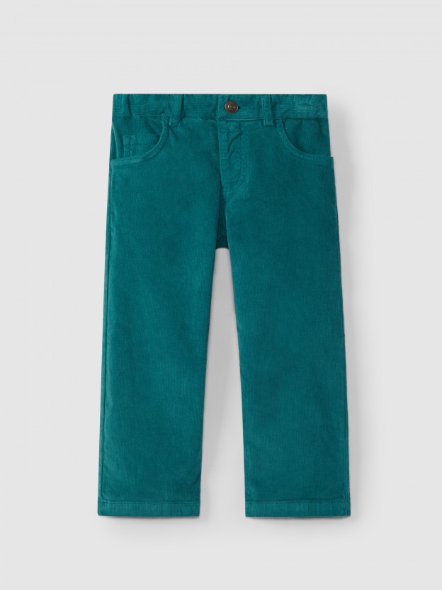 Pantalon en velours micro-ctel  quatre poches