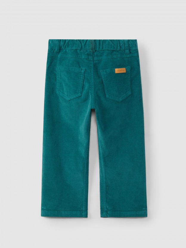 Pantalon en velours micro-ctel  quatre poches