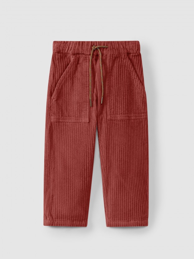 Pantalon en velours ctel large avec poches