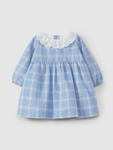 Dress plaid collar in English embroidery