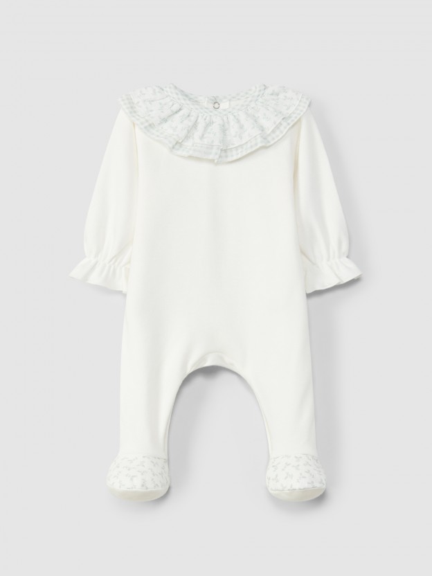 Babygrow two-ruffle collar