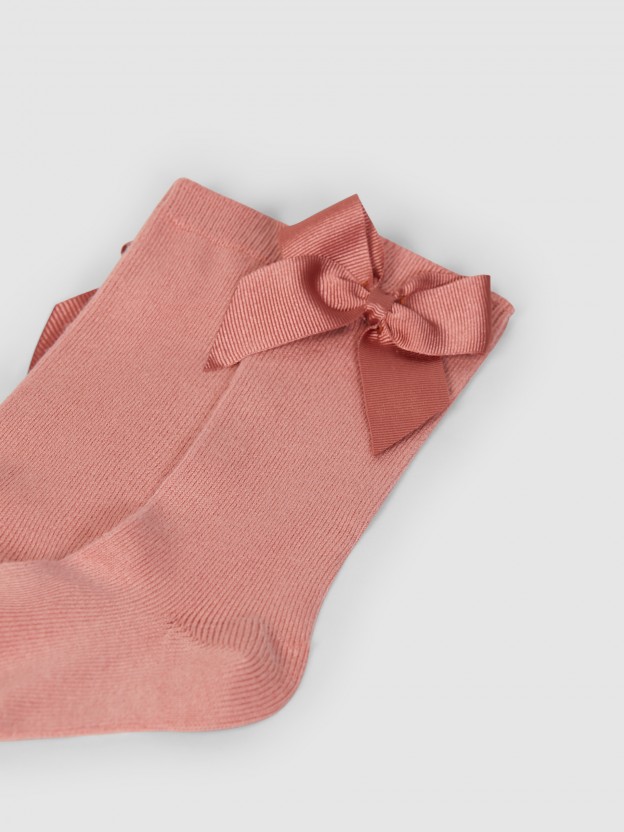 Chaussettes hautes cotton avec noeud latral Cndor