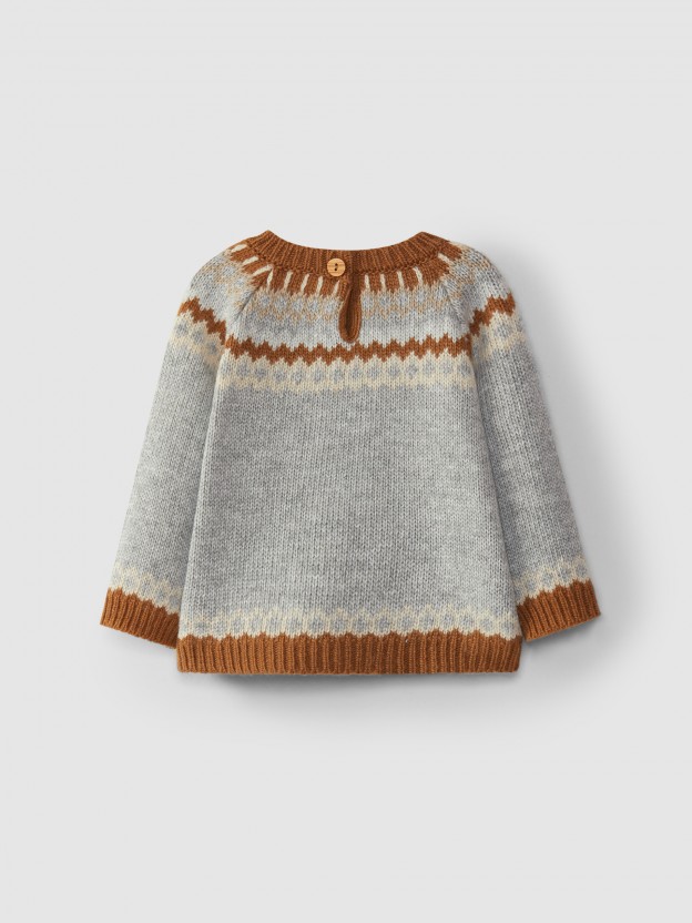 Camisola tricotada com jacquard