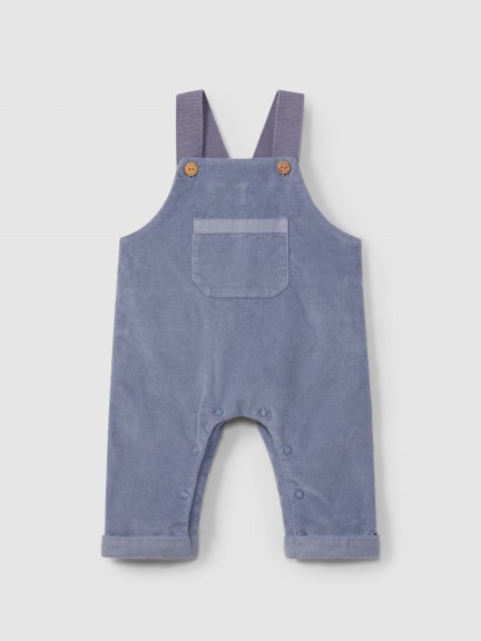 Dungarees with micro-corduroy pocket