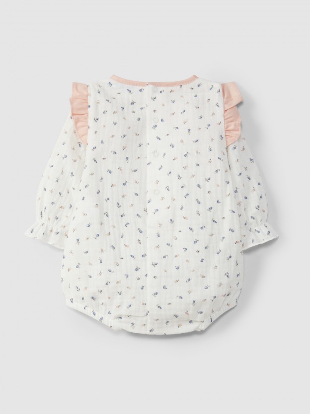 Printed shortie with ruffled
