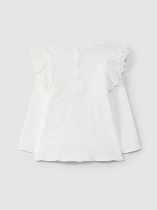 Longsleeve English embroidery ruffle