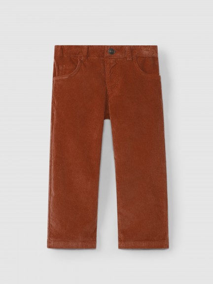 Four-pocket micro-corduroy pants