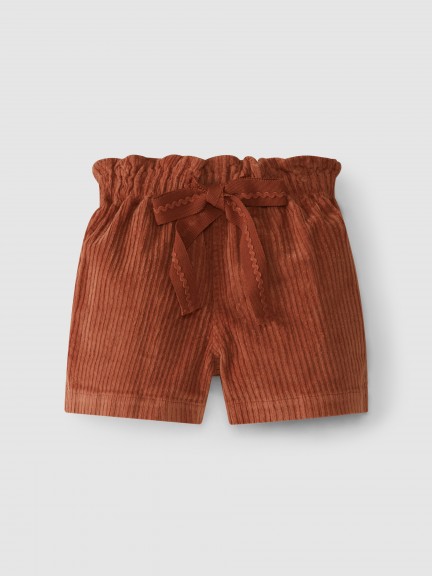 Wide wale corduroy pull-up shorts