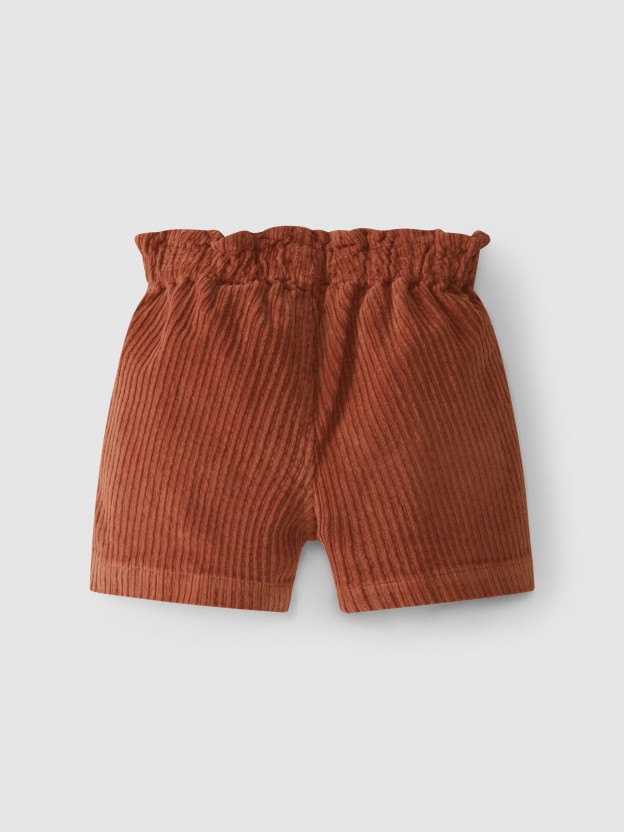 Wide wale corduroy pull-up shorts