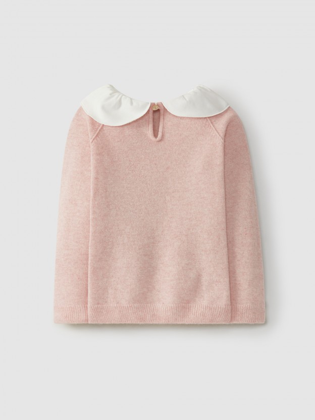 Pull tricot  col amovible