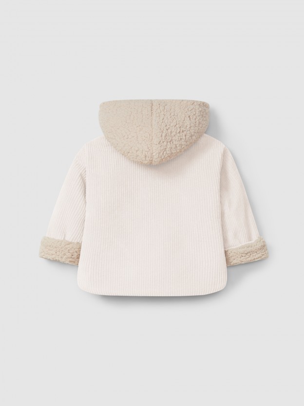 Gilet  capuche en velours en coton biologique