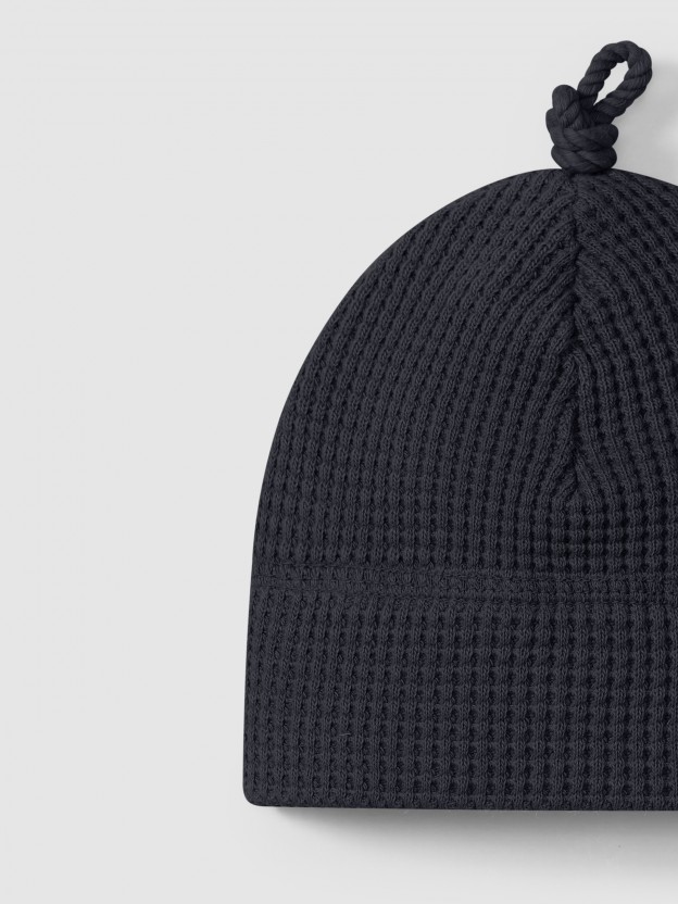 Gorro malha waffle com n