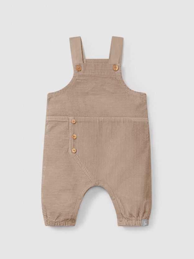 Organic cotton velvet dungarees