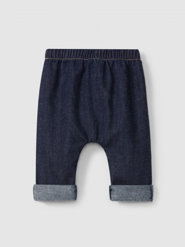 Pantaln pull-up en denim de algodn orgnico