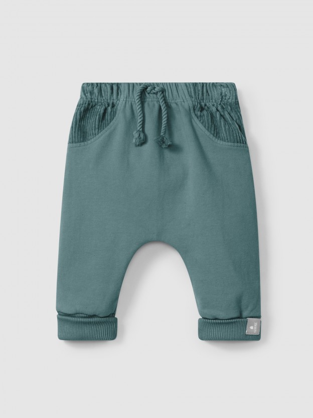 Pantaln pull-up en felpa