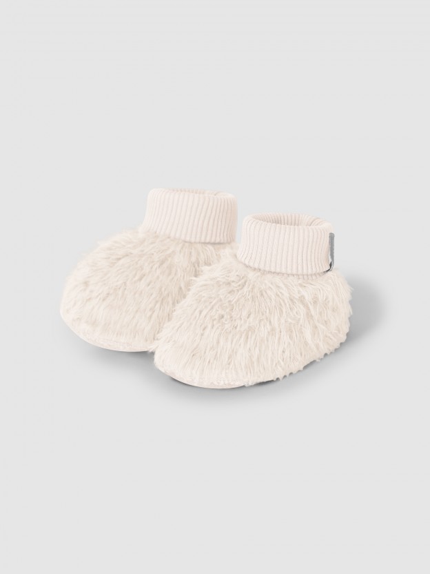 Petites bottes en fourrure en coton biologique