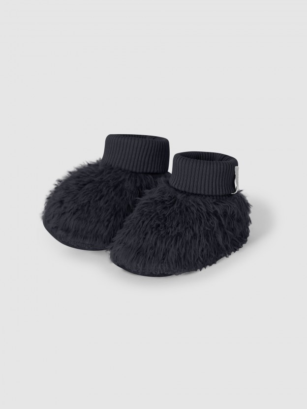 Petites bottes en fourrure en coton biologique