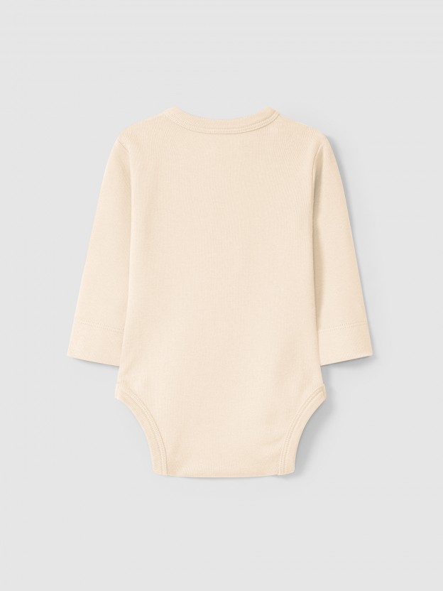 Collarless bodysuit in organic cotton jersey