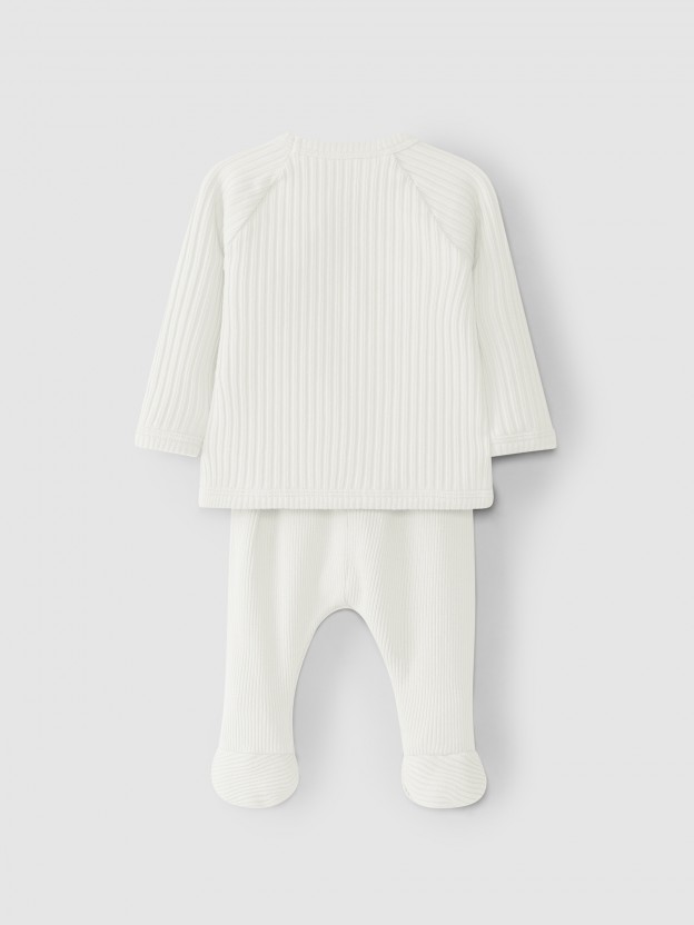 Two-piece ribbed jersey set